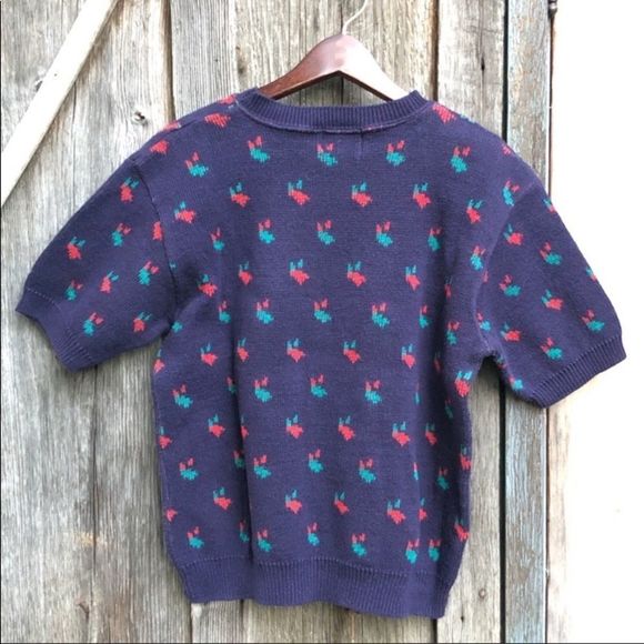 euc vtg•apple crop sweater short sleeves - Picture 6 of 7